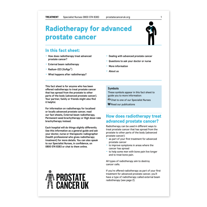 Radiotherapy for advanced prostate cancer