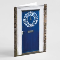Wreath on a Door Christmas cards (Pack of 12)