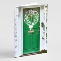 Wreath on a Door Christmas cards (Pack of 12)