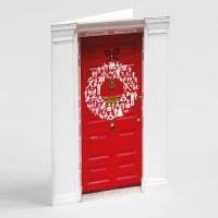 Wreath on a Door Christmas cards (Pack of 12)