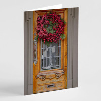 Wreath on a Door Christmas cards (Pack of 12)