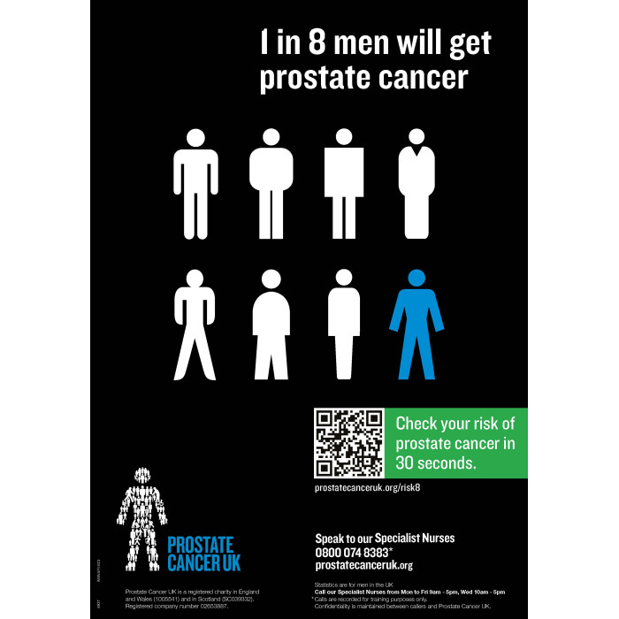 1 in 8 men poster A4