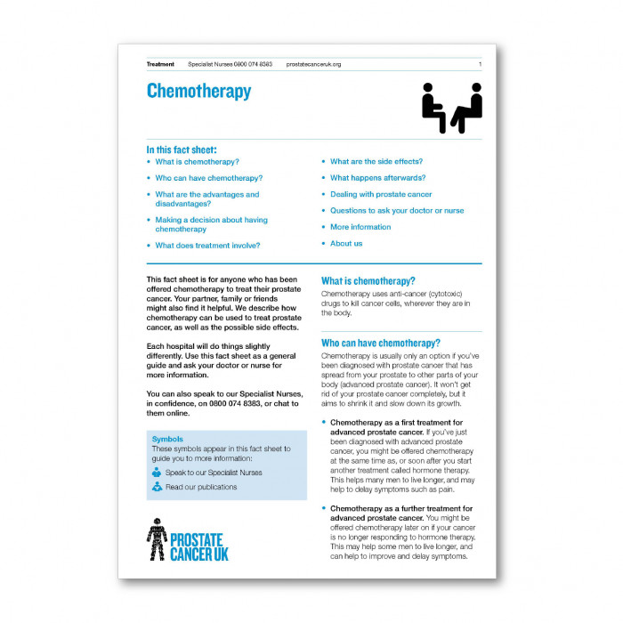 Chemotherapy Prostate Cancer UK Shop