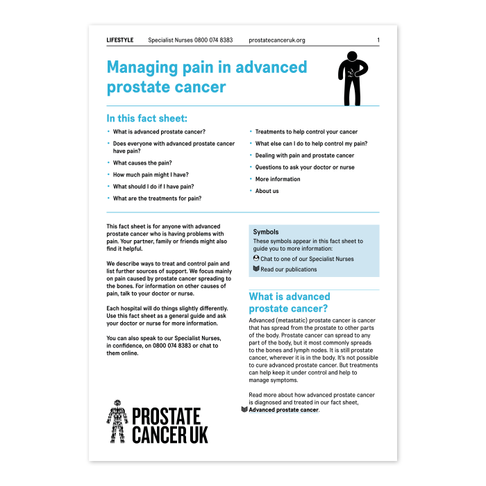 Managing pain in advanced prostate cancer