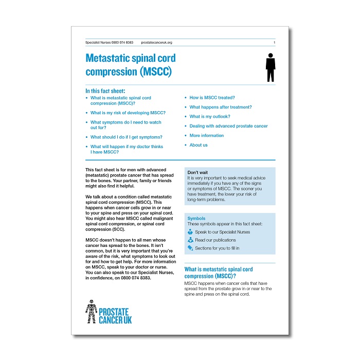 Metastatic spinal cord compression (MSCC)