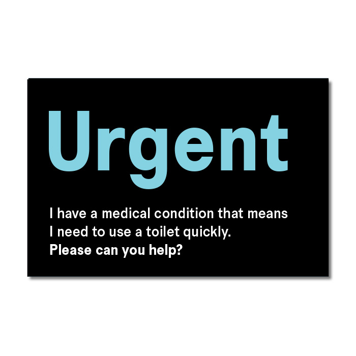 Urgent toilet card