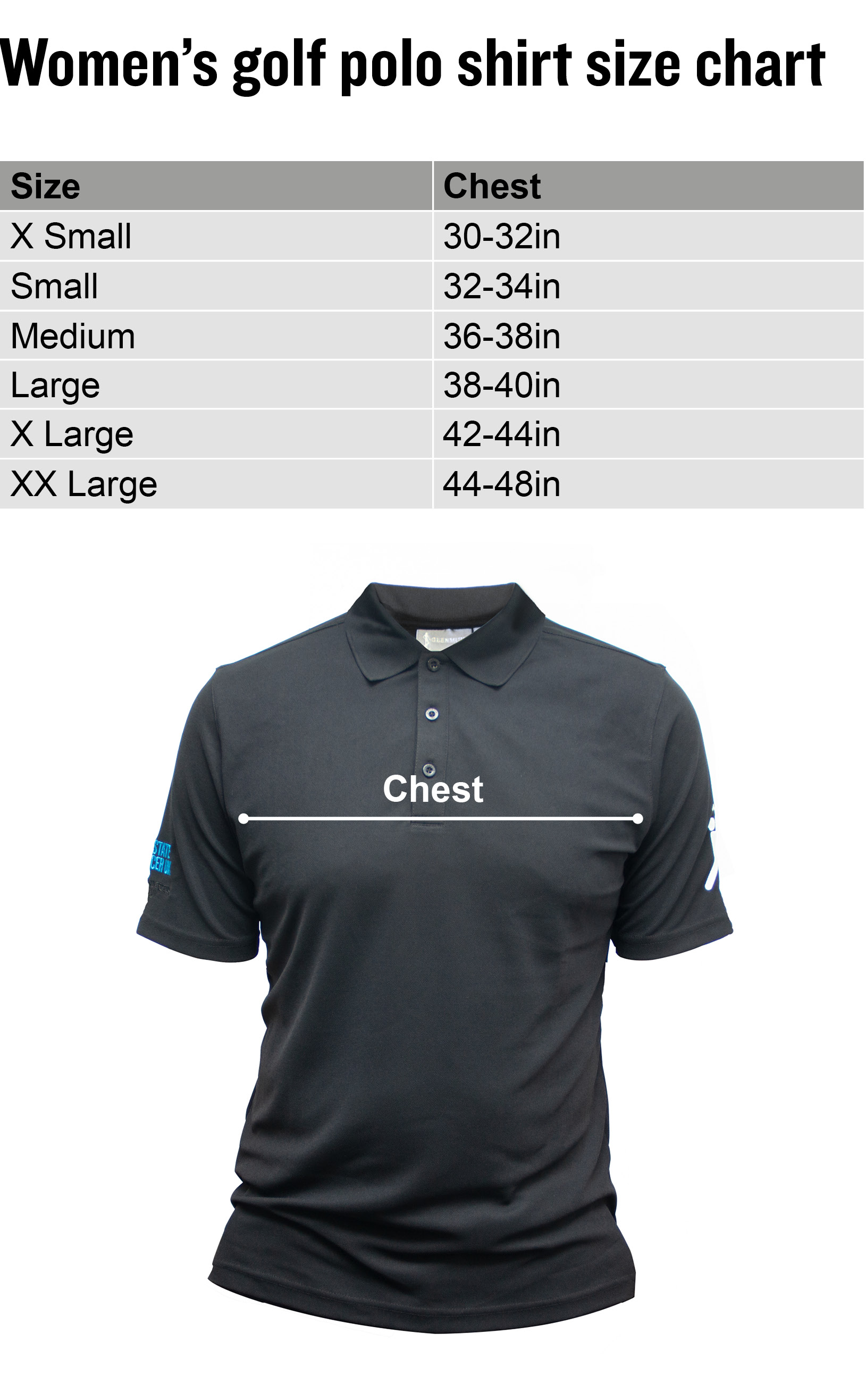 Women's Golf Shirt Black | Prostate Cancer UK